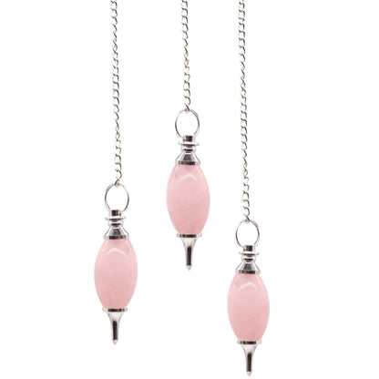Pendule en Pierre Précieuse en Forme de Lingam - Quartz rose