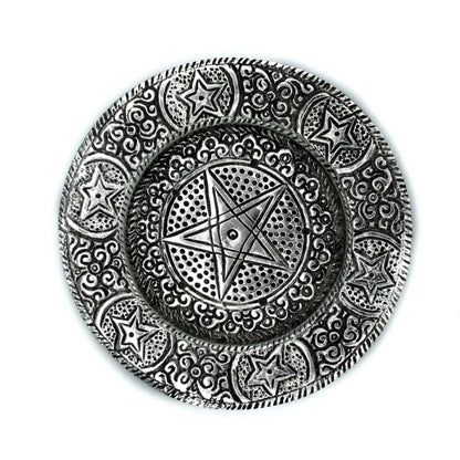 Porte-Encens Pentagone en Aluminium Poli 11.5cm