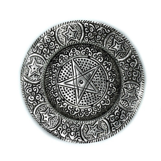 Porte-Encens Pentagone en Aluminium Poli 11.5cm