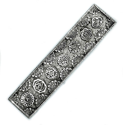 Porte-Encens Long Chakra en Aluminium Poli 23cm