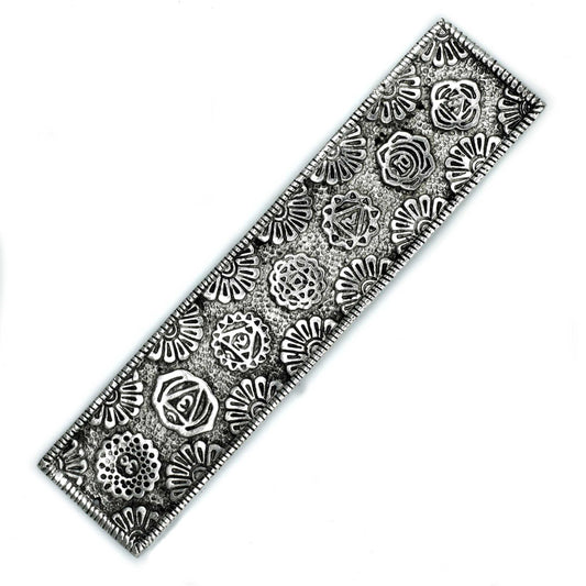 Porte-Encens Long Chakra en Aluminium Poli 23cm