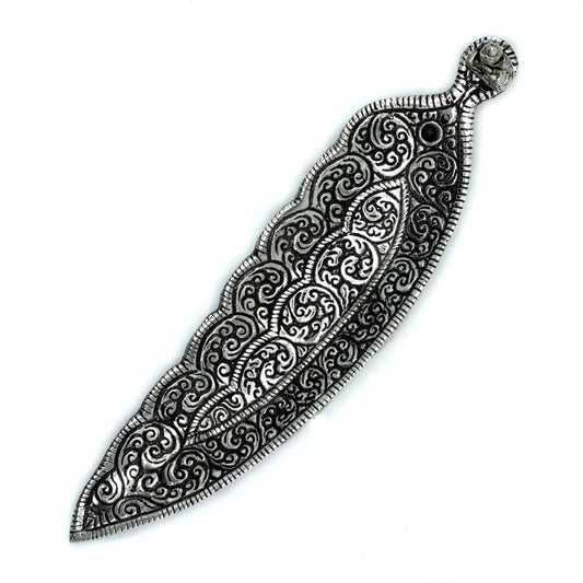 Porte-Encens Bouddha en Aluminium Poli de Forme Allongée 23cm