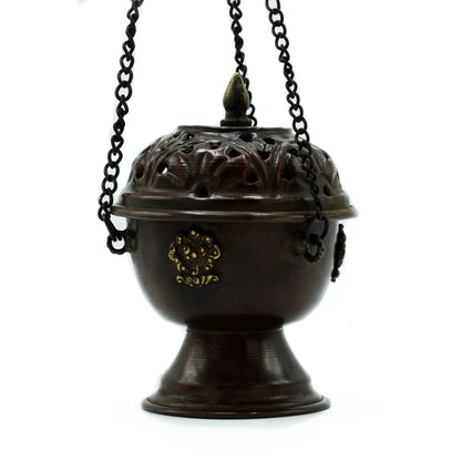 Brûleur d'Encens Tibétain en Cuivre - Suspension Classique