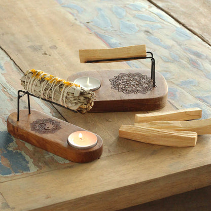Petit Brûleur Palo Santo - Bois de Teck-  Design Mandala