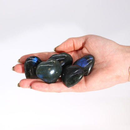 Pierres Cœur de Labradorite de Madagascar (environ 17-31g 30-40mm)