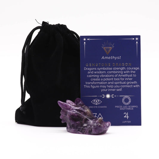 Petite Tête de Dragon Pierre Précieuse- Amethyste 45x30x28mm