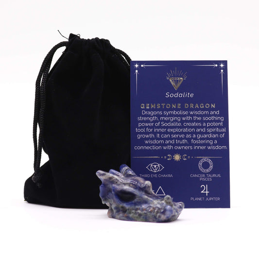 Petite Tête de Dragon Pierre Précieuse - Sodalite 45x30x28mm