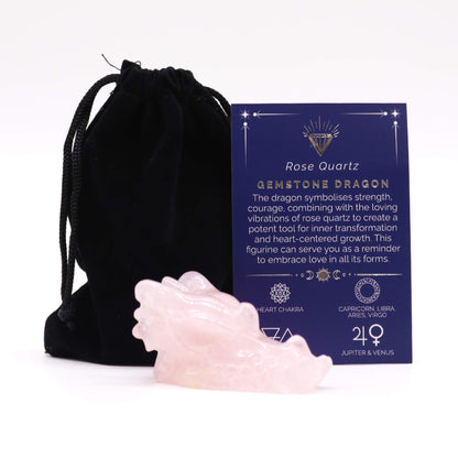 Grande Tête de Dragon Pierre Précieuse- Quartz Rose 60x30x35mm