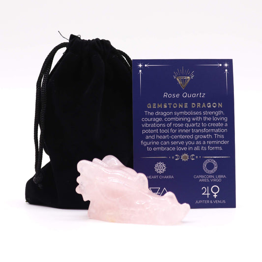 Grande Tête de Dragon Pierre Précieuse- Quartz Rose 60x30x35mm
