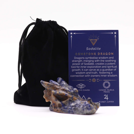 Grande Tête de Dragon Pierre Précieuse - Sodalite 60x30x35mm