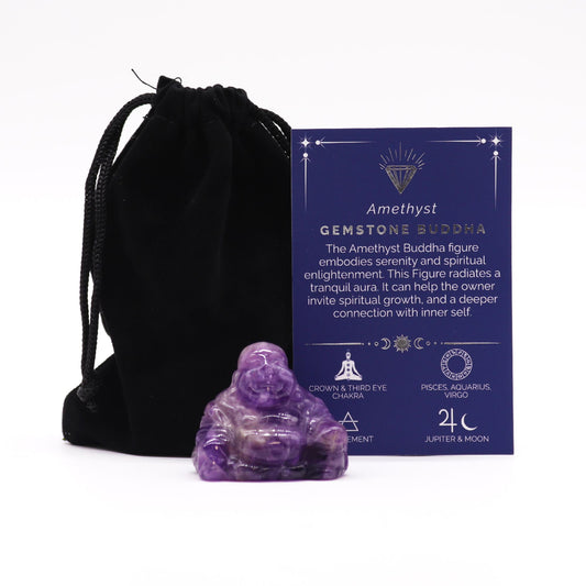 Petit Bouddha Pierre précieuse - Amethyste 35x40x23mm