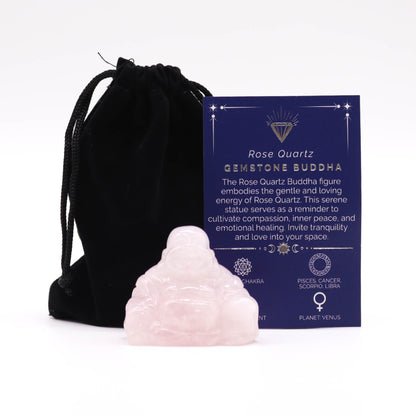 Grand Bouddha Pierre précieuse - Quartz Rose 50x40x20mm