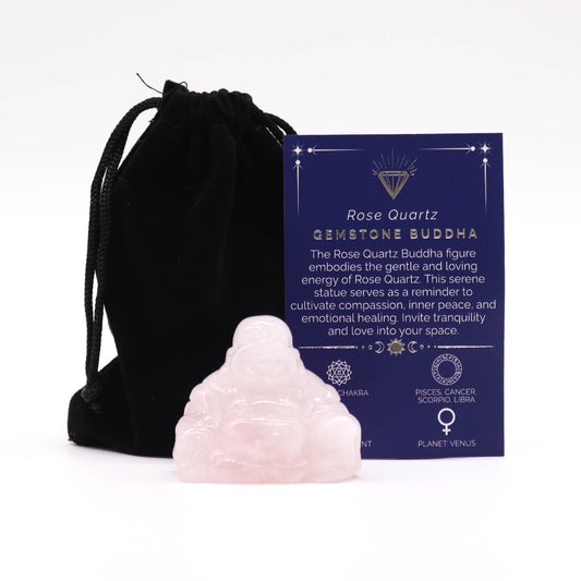 Grand Bouddha Pierre précieuse - Quartz Rose 50x40x20mm