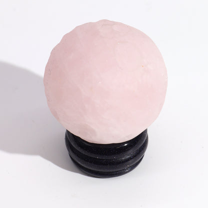 Planète de Quartz Rose sur Support en Pierre Goldstone - 40 mm