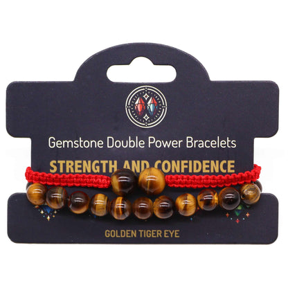 Bracelets Double Puissance avec Pierres Précieuses - Oeil de Tigre