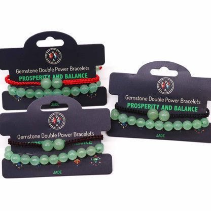 Bracelets Double Puissance avec Pierres Précieuses - Jade