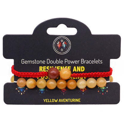 Bracelets Double Puissance avec Pierres Précieuses - Aventurine Jaune