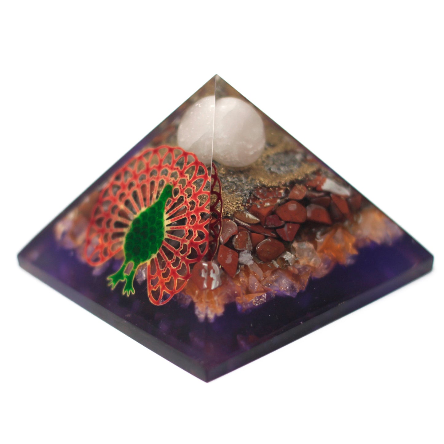 Grande Pyramide  Organite 80mm - Paon