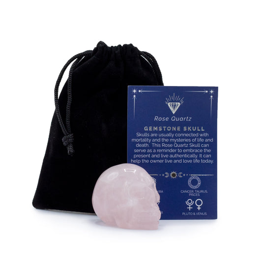 Grand Crâne Pierre Précieuse - Quartz Rose - 50x40x30mm