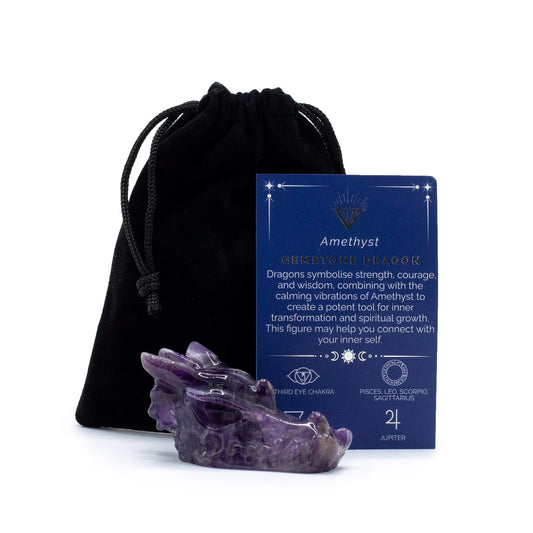 Grande Tête de Dragon Pierre Précieuse - Amethyste 60x30x35mm