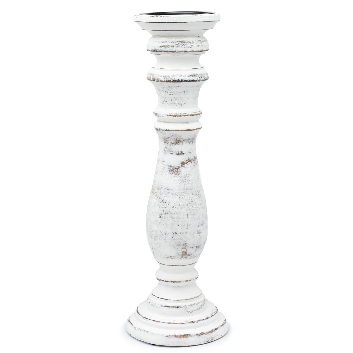 Bougeoir Classique - Blanchi - 37x10cm - Grand
