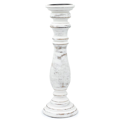 Bougeoir Classique - Blanchi - 37x10cm - Grand