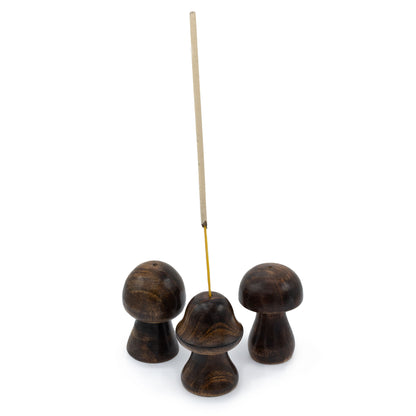 Lot de 3 Mini Champignons Porte-Encens (8cm 7cm 6,5cm)