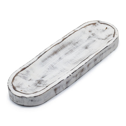 Grand Plateau d'Encens 30x10cm - Classic Blanc Délavé