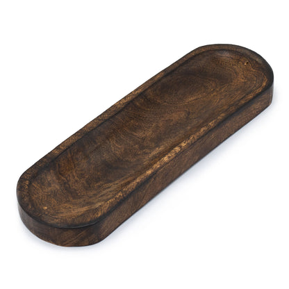 Grand Plateau d'Encens 30x10cm - Bois de Manguier Classique