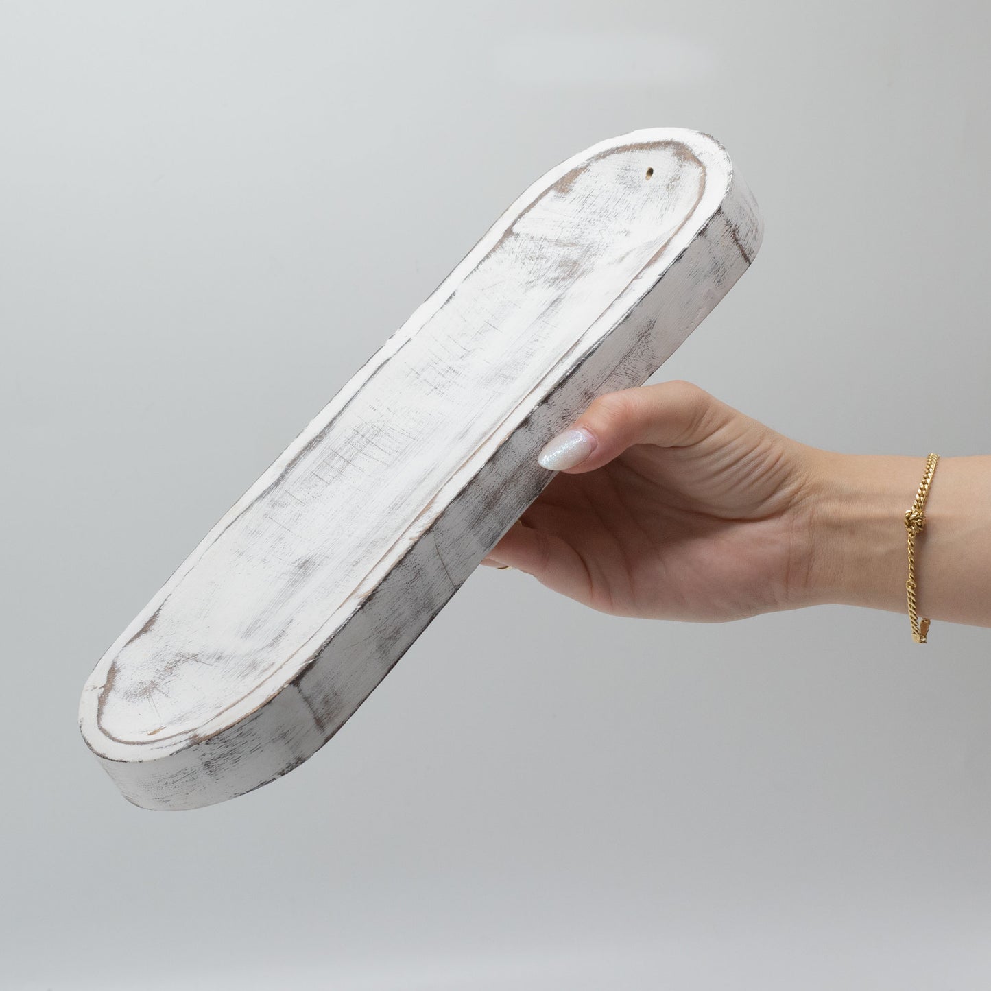 Grand Plateau d'Encens 30x10cm - Classic Blanc Délavé