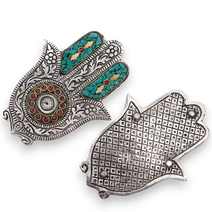 Petit Porte-encens Main de Fatma Vert 13x5,5 cm