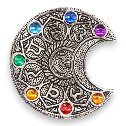 Porte Encens Lune Sept Chakras 11.5cm