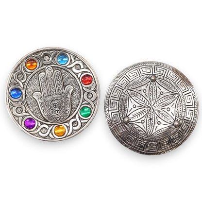 Porte-encens Main de Fatma à Sept Chakras 11.5cm