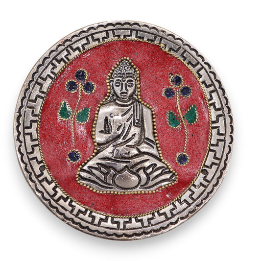 Porte-Encens Bouddha Décoratif Rouge 10cm