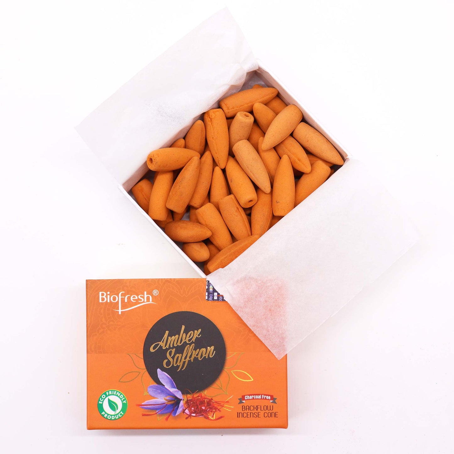 Cônes d'Encens à Reflux Biofresh (40 cônes) - Ambre Safran