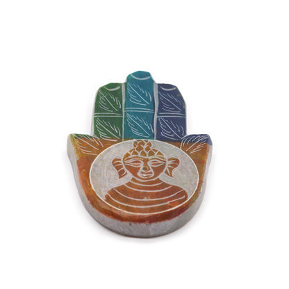 Porte-Encens Main de Fatma en Pierre Stéatite 9x6cm -Bouddah