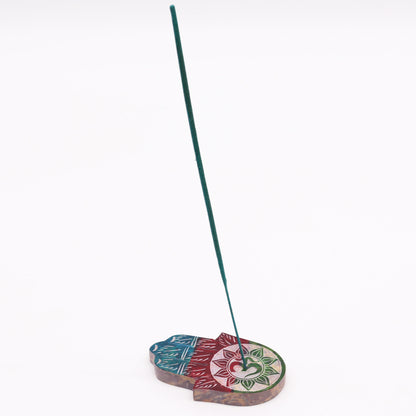 Porte-Encens Main de Fatma en Pierre Stéatite 9x6cm -OM