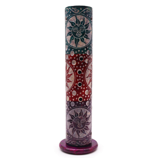 Porte-Encens Tour Ronde en Stéatite 25 cm - Soleils