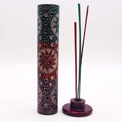 Porte-Encens Tour Ronde en Stéatite 25 cm - Soleils
