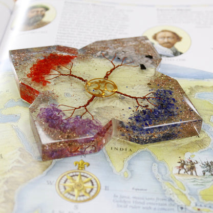 Presse-papiers Orgonite  - Large 4 Arbres Attracteur Cuivre