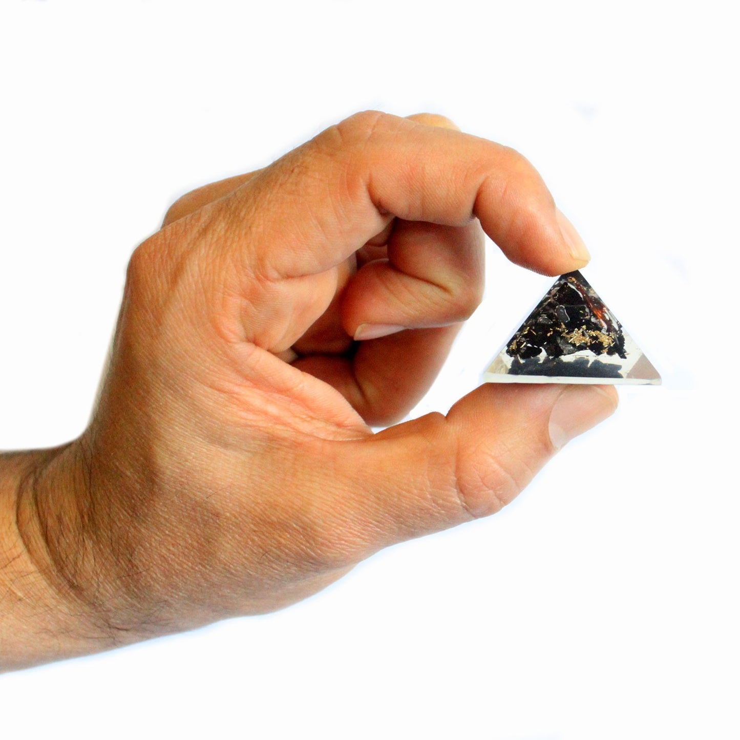 Orgonite La Pyramide - Puces de Gemme et Cuivre 25mm - Petite